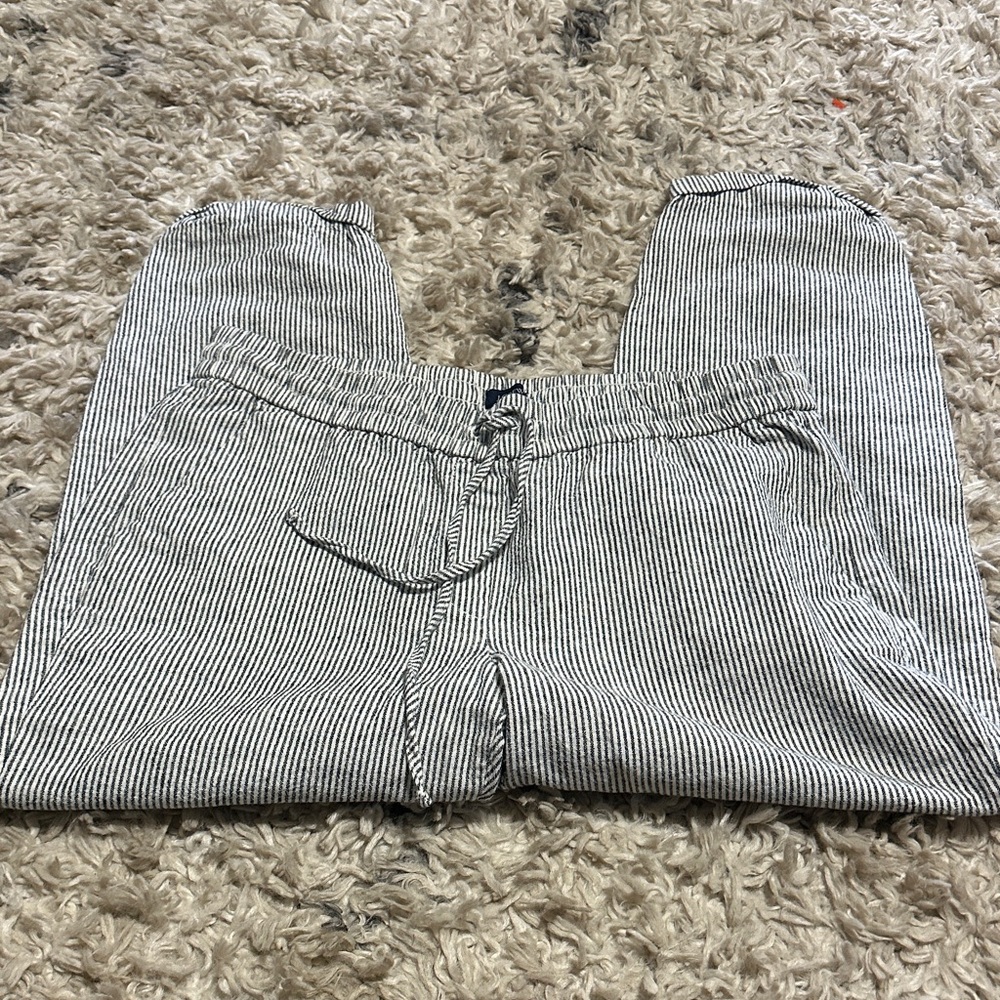 J. Crew Black and White Striped Chinos